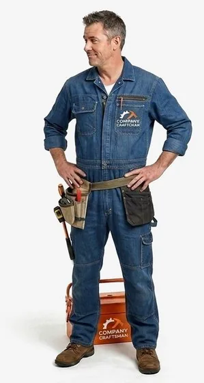 Handwerker eines Kleinunternehmens mit seinem Werkzeugkasten